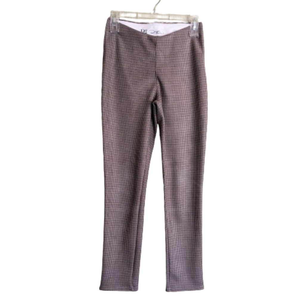 DG2 Legging Brown Tan Check Plaid Spandex Thick Brushed Jodupers